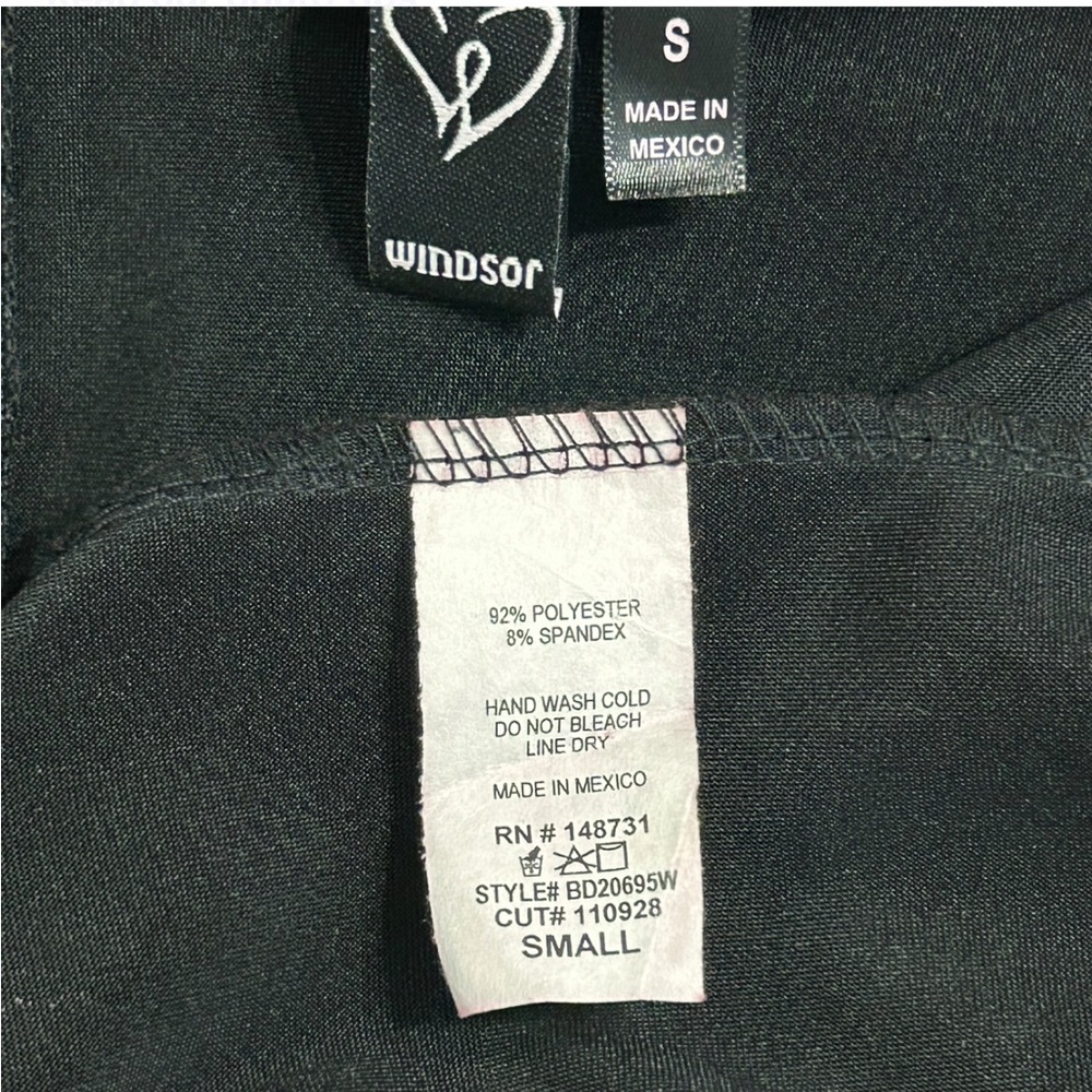 WINDSOR Black Satin Strapless Mini Dress S, With Elegant Design. Good Condition - Picture 5 of 8